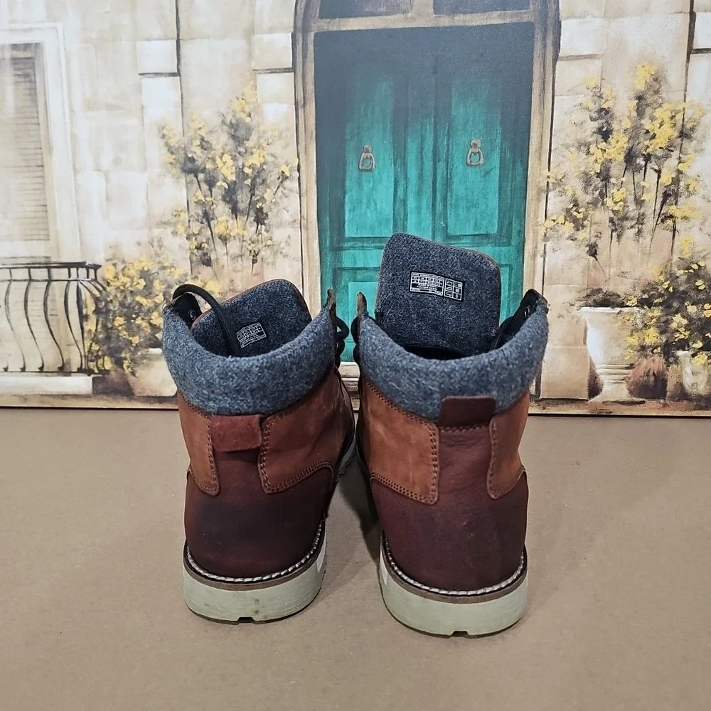 KEEN Mens Size 10 The Slater II Brown Leather Utility Ankle Boots